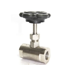 SS Needle Valve Screwed Round Body Stainless Steel 202.